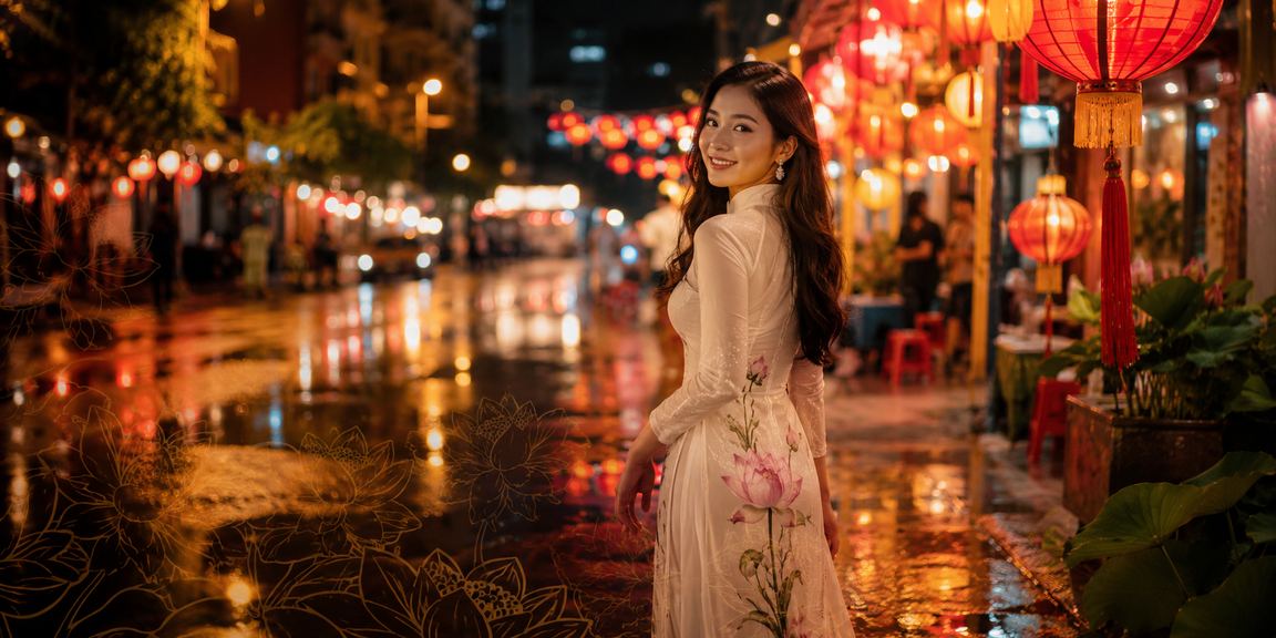 Cảnh chợ sòng bạc đêm tại TP. Hồ Chí Minh với ánh đèn neon